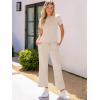 imageANRABESS Womens 2 Piece Outfits Lounge Sets 2025 Summer Sweatsuits Short Sleeve Wide Leg Pants Sweat Set Tracksuits ClothesLight Peach