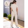 imageANRABESS Womens 2 Piece Outfits Lounge Sets 2025 Summer Sweatsuits Short Sleeve Wide Leg Pants Sweat Set Tracksuits ClothesLight Peach