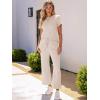 imageANRABESS Womens 2 Piece Outfits Lounge Sets 2025 Summer Sweatsuits Short Sleeve Wide Leg Pants Sweat Set Tracksuits ClothesLight Peach