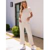 imageANRABESS Womens 2 Piece Outfits Lounge Sets 2025 Summer Sweatsuits Short Sleeve Wide Leg Pants Sweat Set Tracksuits ClothesLight Peach