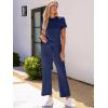 imageANRABESS Womens 2 Piece Outfits Lounge Sets 2025 Summer Sweatsuits Short Sleeve Wide Leg Pants Sweat Set Tracksuits ClothesNavy Blue