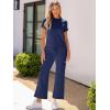 imageANRABESS Womens 2 Piece Outfits Lounge Sets 2025 Summer Sweatsuits Short Sleeve Wide Leg Pants Sweat Set Tracksuits ClothesNavy Blue