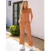 imageANRABESS Womens 2 Piece Outfits Lounge Sets 2025 Summer Sweatsuits Short Sleeve Wide Leg Pants Sweat Set Tracksuits ClothesOrange