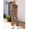 imageANRABESS Womens 2 Piece Outfits Lounge Sets 2025 Summer Sweatsuits Short Sleeve Wide Leg Pants Sweat Set Tracksuits ClothesRust