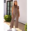 imageANRABESS Womens 2 Piece Outfits Lounge Sets 2025 Summer Sweatsuits Short Sleeve Wide Leg Pants Sweat Set Tracksuits ClothesRust
