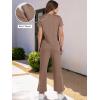 imageANRABESS Womens 2 Piece Outfits Lounge Sets 2025 Summer Sweatsuits Short Sleeve Wide Leg Pants Sweat Set Tracksuits ClothesRust