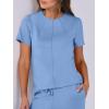 imageANRABESS Womens 2 Piece Outfits Lounge Sets 2025 Summer Sweatsuits Short Sleeve Wide Leg Pants Sweat Set Tracksuits ClothesSky