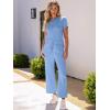 imageANRABESS Womens 2 Piece Outfits Lounge Sets 2025 Summer Sweatsuits Short Sleeve Wide Leg Pants Sweat Set Tracksuits ClothesSky