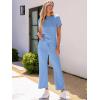 imageANRABESS Womens 2 Piece Outfits Lounge Sets 2025 Summer Sweatsuits Short Sleeve Wide Leg Pants Sweat Set Tracksuits ClothesSky