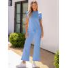 imageANRABESS Womens 2 Piece Outfits Lounge Sets 2025 Summer Sweatsuits Short Sleeve Wide Leg Pants Sweat Set Tracksuits ClothesSky