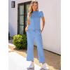imageANRABESS Womens 2 Piece Outfits Lounge Sets 2025 Summer Sweatsuits Short Sleeve Wide Leg Pants Sweat Set Tracksuits ClothesSky