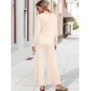 imageANRABESS Womens 2 Piece Outfits Sweater Sets Knit Crewneck Tops Wide Leg Pants 2024 Fall Casual Matching Lounge Set ClothesBeige