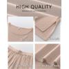 imageANRABESS Womens 2 Piece Outfits Sweater Sets Knit Crewneck Tops Wide Leg Pants 2024 Fall Casual Matching Lounge Set ClothesKhaki