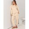 imageANRABESS Womens Two Piece Outfits Lounge Set Long Sleeve Crewneck Sweatshirt Jogger Pants Tracksuit Sweatsuit 2024 Fall SetsBeige