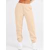 imageANRABESS Womens Two Piece Outfits Lounge Set Long Sleeve Crewneck Sweatshirt Jogger Pants Tracksuit Sweatsuit 2024 Fall SetsBeige