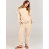 imageANRABESS Womens Two Piece Outfits Lounge Set Long Sleeve Crewneck Sweatshirt Jogger Pants Tracksuit Sweatsuit 2024 Fall SetsBeige