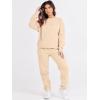 imageANRABESS Womens Two Piece Outfits Lounge Set Long Sleeve Crewneck Sweatshirt Jogger Pants Tracksuit Sweatsuit 2024 Fall SetsBeige