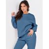 imageANRABESS Womens Two Piece Outfits Lounge Set Long Sleeve Crewneck Sweatshirt Jogger Pants Tracksuit Sweatsuit 2024 Fall SetsBlue