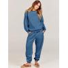 imageANRABESS Womens Two Piece Outfits Lounge Set Long Sleeve Crewneck Sweatshirt Jogger Pants Tracksuit Sweatsuit 2024 Fall SetsBlue