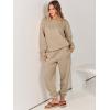 imageANRABESS Womens Two Piece Outfits Lounge Set Long Sleeve Crewneck Sweatshirt Jogger Pants Tracksuit Sweatsuit 2024 Fall SetsBrown