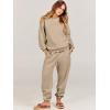 imageANRABESS Womens Two Piece Outfits Lounge Set Long Sleeve Crewneck Sweatshirt Jogger Pants Tracksuit Sweatsuit 2024 Fall SetsBrown
