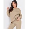 imageANRABESS Womens Two Piece Outfits Lounge Set Long Sleeve Crewneck Sweatshirt Jogger Pants Tracksuit Sweatsuit 2024 Fall SetsBrown