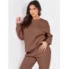imageANRABESS Womens Two Piece Outfits Lounge Set Long Sleeve Crewneck Sweatshirt Jogger Pants Tracksuit Sweatsuit 2024 Fall SetsCoffee