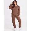 imageANRABESS Womens Two Piece Outfits Lounge Set Long Sleeve Crewneck Sweatshirt Jogger Pants Tracksuit Sweatsuit 2024 Fall SetsCoffee