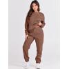 imageANRABESS Womens Two Piece Outfits Lounge Set Long Sleeve Crewneck Sweatshirt Jogger Pants Tracksuit Sweatsuit 2024 Fall SetsCoffee