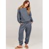 imageANRABESS Womens Two Piece Outfits Lounge Set Long Sleeve Crewneck Sweatshirt Jogger Pants Tracksuit Sweatsuit 2024 Fall SetsDark Grey
