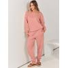 imageANRABESS Womens Two Piece Outfits Lounge Set Long Sleeve Crewneck Sweatshirt Jogger Pants Tracksuit Sweatsuit 2024 Fall SetsDark Pink