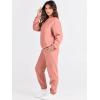 imageANRABESS Womens Two Piece Outfits Lounge Set Long Sleeve Crewneck Sweatshirt Jogger Pants Tracksuit Sweatsuit 2024 Fall SetsDark Pink