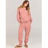 imageANRABESS Womens Two Piece Outfits Lounge Set Long Sleeve Crewneck Sweatshirt Jogger Pants Tracksuit Sweatsuit 2024 Fall SetsDark Pink