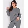 imageANRABESS Womens Two Piece Outfits Lounge Set Long Sleeve Crewneck Sweatshirt Jogger Pants Tracksuit Sweatsuit 2024 Fall SetsDeep Grey