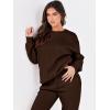 imageANRABESS Womens Two Piece Outfits Lounge Set Long Sleeve Crewneck Sweatshirt Jogger Pants Tracksuit Sweatsuit 2024 Fall SetsDrek Coffee