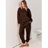 imageANRABESS Womens Two Piece Outfits Lounge Set Long Sleeve Crewneck Sweatshirt Jogger Pants Tracksuit Sweatsuit 2024 Fall SetsDrek Coffee