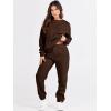 imageANRABESS Womens Two Piece Outfits Lounge Set Long Sleeve Crewneck Sweatshirt Jogger Pants Tracksuit Sweatsuit 2024 Fall SetsDrek Coffee