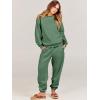 imageANRABESS Womens Two Piece Outfits Lounge Set Long Sleeve Crewneck Sweatshirt Jogger Pants Tracksuit Sweatsuit 2024 Fall SetsGreen