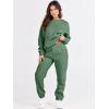 imageANRABESS Womens Two Piece Outfits Lounge Set Long Sleeve Crewneck Sweatshirt Jogger Pants Tracksuit Sweatsuit 2024 Fall SetsGreen