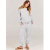 imageANRABESS Womens Two Piece Outfits Lounge Set Long Sleeve Crewneck Sweatshirt Jogger Pants Tracksuit Sweatsuit 2024 Fall SetsGrey