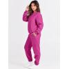 imageANRABESS Womens Two Piece Outfits Lounge Set Long Sleeve Crewneck Sweatshirt Jogger Pants Tracksuit Sweatsuit 2024 Fall SetsHot Pink