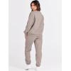 imageANRABESS Womens Two Piece Outfits Lounge Set Long Sleeve Crewneck Sweatshirt Jogger Pants Tracksuit Sweatsuit 2024 Fall SetsLight Khaki