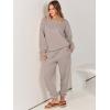 imageANRABESS Womens Two Piece Outfits Lounge Set Long Sleeve Crewneck Sweatshirt Jogger Pants Tracksuit Sweatsuit 2024 Fall SetsLight Khaki