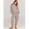 imageANRABESS Womens Two Piece Outfits Lounge Set Long Sleeve Crewneck Sweatshirt Jogger Pants Tracksuit Sweatsuit 2024 Fall SetsLight Khaki