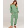 imageANRABESS Womens Two Piece Outfits Lounge Set Long Sleeve Crewneck Sweatshirt Jogger Pants Tracksuit Sweatsuit 2024 Fall SetsMint Green