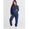 imageANRABESS Womens Two Piece Outfits Lounge Set Long Sleeve Crewneck Sweatshirt Jogger Pants Tracksuit Sweatsuit 2024 Fall SetsNavy Blue