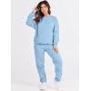 imageANRABESS Womens Two Piece Outfits Lounge Set Long Sleeve Crewneck Sweatshirt Jogger Pants Tracksuit Sweatsuit 2024 Fall SetsSky