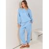 imageANRABESS Womens Two Piece Outfits Lounge Set Long Sleeve Crewneck Sweatshirt Jogger Pants Tracksuit Sweatsuit 2024 Fall SetsSky