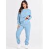 imageANRABESS Womens Two Piece Outfits Lounge Set Long Sleeve Crewneck Sweatshirt Jogger Pants Tracksuit Sweatsuit 2024 Fall SetsSky
