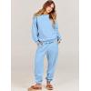 imageANRABESS Womens Two Piece Outfits Lounge Set Long Sleeve Crewneck Sweatshirt Jogger Pants Tracksuit Sweatsuit 2024 Fall SetsSky
